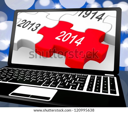 2014 On Laptop Shows Near Future Technology And Forecasts