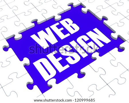 Web Design Puzzle Shows Website Content And Creativity