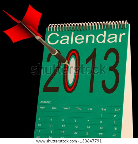 2013 Schedule Calendar Showing Future Business Targets