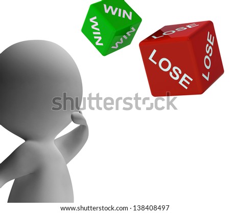 Win Lose Dice Shows Gambling And Betting