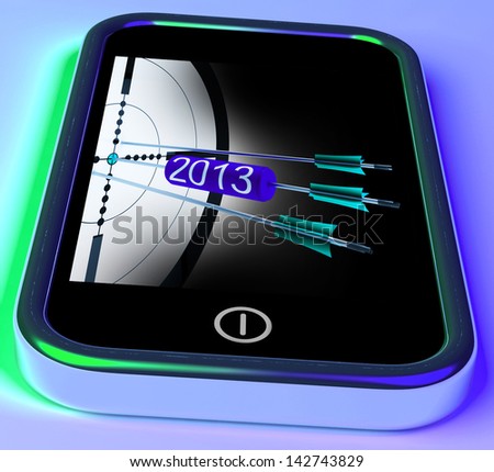 2013 Arrows On Smartphone Showing Future Goals And Aims