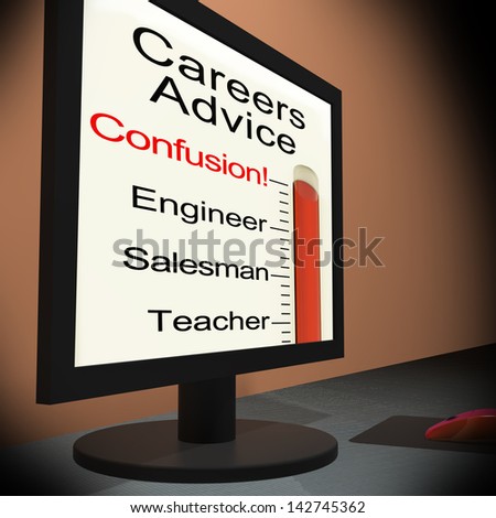 Careers Advice On Monitor Showing Guidance And Counseling