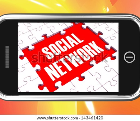 Social Network On Smartphone Showing Online Interactions And Mobile Communications