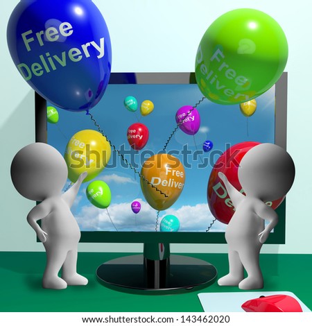Free Delivery Balloons From Computer Shows No Charge To Deliver