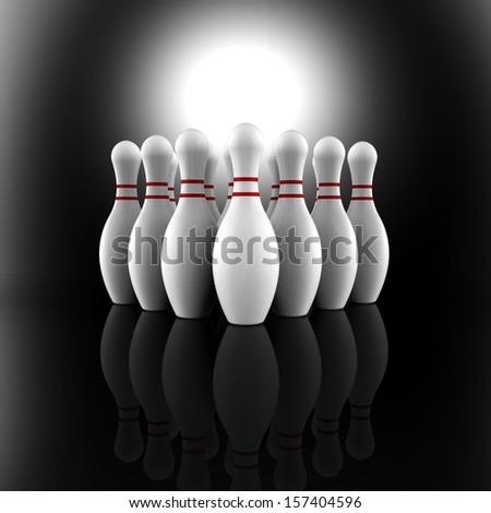 Ten Pin Bowling Pins Showing Skittles Alley