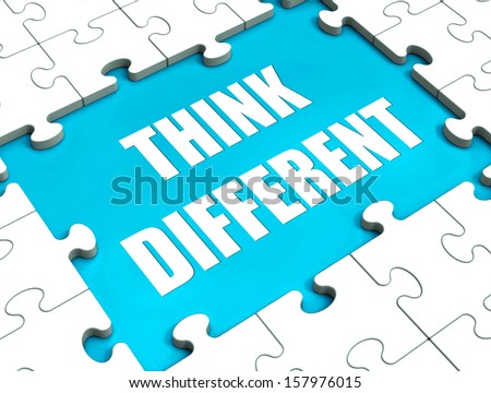Think Different Puzzle Showing Thinking Outside the Box