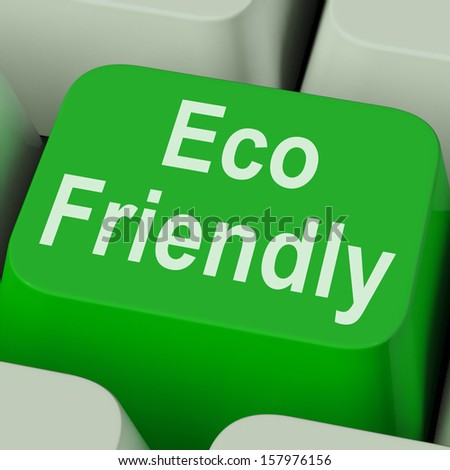 Eco Friendly Key Showing Green And Environmentally Efficient