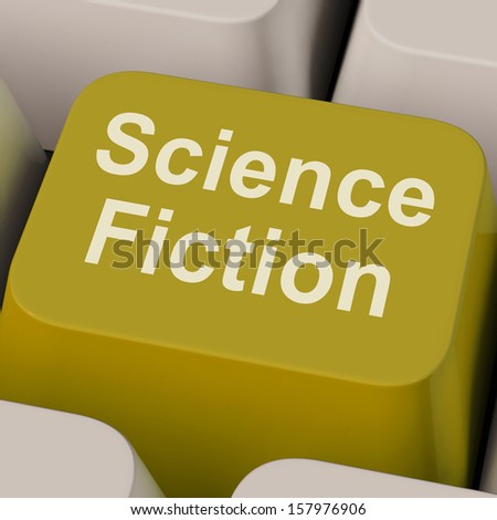 Science Fiction Key Showing Sci Fi Books And Movies