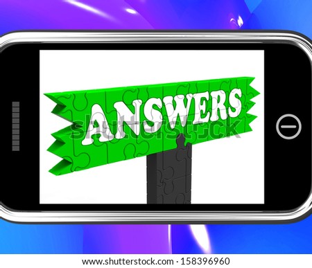 Answers Sign On Smartphone Shows Support And Information