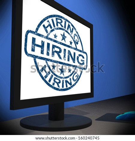 Hiring Computer Message Showing Career Online Hire Jobs