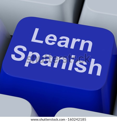 Learn Spanish Key Showing Studying Language Online