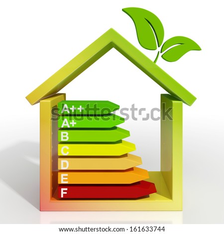 Energy Efficiency Rating Icon Shows Green Housing