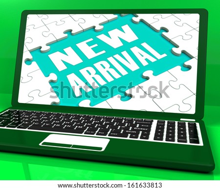 New Arrival Laptop Computer Showing Latest Products Announcement