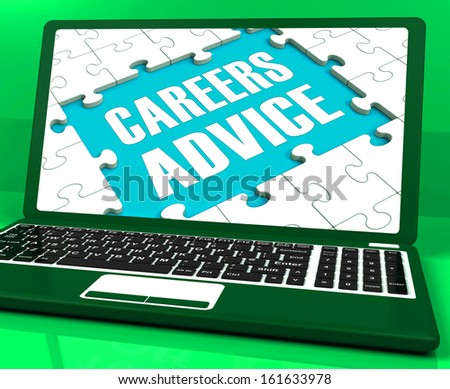 Careers Advice Laptop Showing Employment Guidance And Assistance