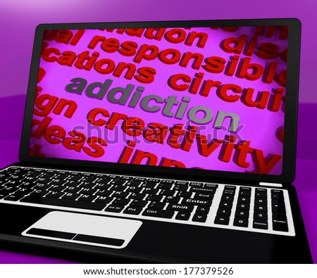 Addiction Screen Meaning Obsession Enslavement Or Dependence