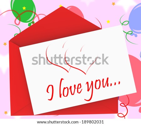 I Love You On Envelope Showing Anniversary Card