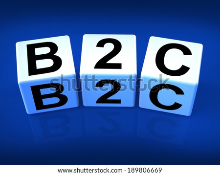 B2C Blocks Representing Business and Commerce or Consumer