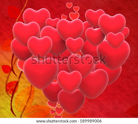 Heart Made With Hearts Showing Romantic Wedding And Marriage