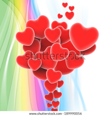 Bunch Of Hearts Showing Loving Relationship And Marriage