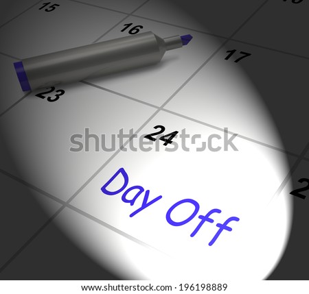 Day Off Calendar Displaying Work Leave And Holiday
