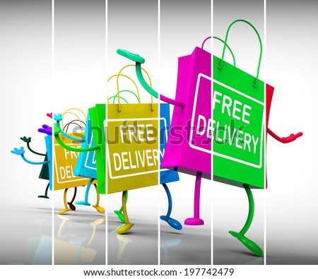 Free Delivery Shopping Bags Showing Promotions of no charge for Shipment