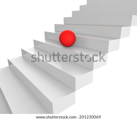 Stairs Sphere Showing Ascending Ball And Grow