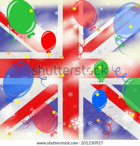 Union Jack Indicating English Flag And Decoration
