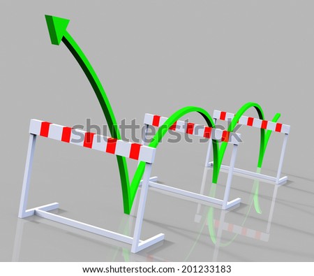 Hurdle Obstacle Showing Overcome Obstacles And Problems