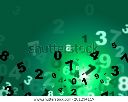 Numbers Green Indicating High Tec And Computing