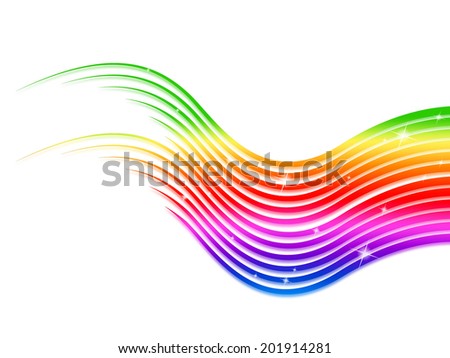 Rainbow Stripes Background Meaning Colorful Waves And Sparkles