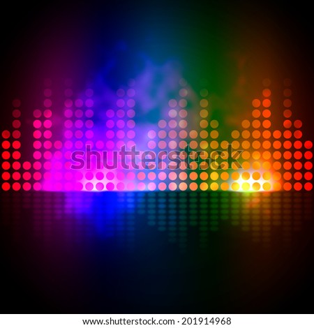 Music Equalizer Background Showing Pulse Track Or Sound Frequency