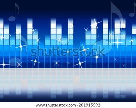 Blue Music Background Showing Melody Rock Or Tune