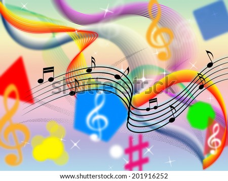 Music Background Meaning Classical Pop And Colorful Ribbons