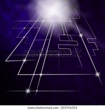 Laser Circuit Background Showing Neon Lines Or Bright Design