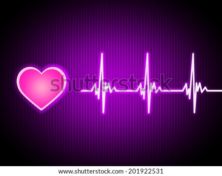 Purple Heart Background Showing Living Cardiac And Health