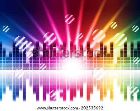 Bright Colors Background Showing Sound Light Waves And Circles