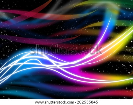 Flourescent Swirls Pattern Showing Glowing Colors And Stars