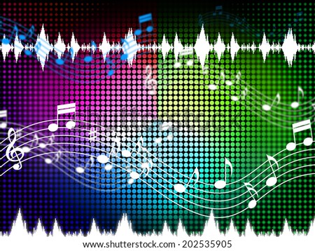 Music Color Background Showing Sounds Harmony And Singing
