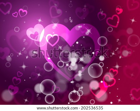 Hearts Background Showing Passion  Love And Romance
