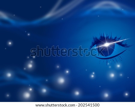 Star Space Showing Human Eye And Stars