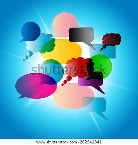 Speech Bubble Showing Discussion Star And Dialog