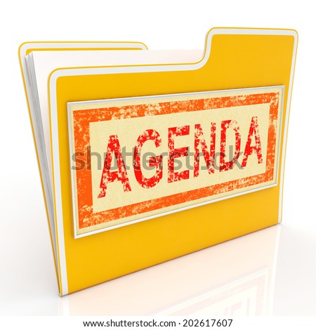 File Agenda Representing Document Organized And Folders