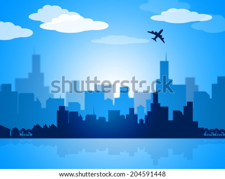 City Copyspace Representing Template Backdrop And Abstract