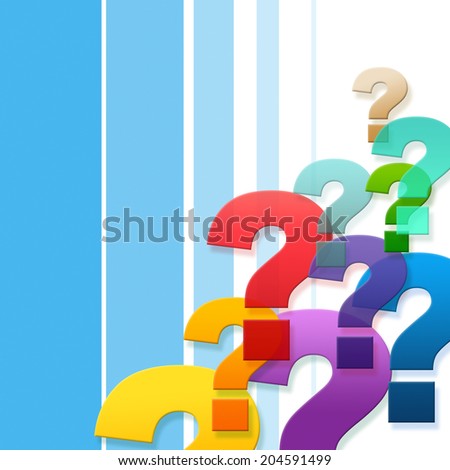 Question Marks Showing Frequently Asked Questions And Blank Space