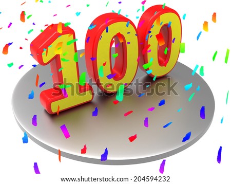 One Hundredth Showing Happy Birthday And Anniversary