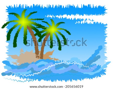Tropical Island Representing Go On Leave And Time Off