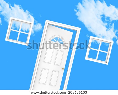 House Door Showing Household Doorway And Houses