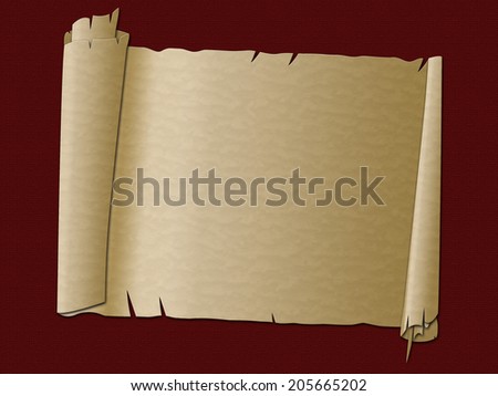 Paper Scroll Indicating Rolled Up And Manuscript