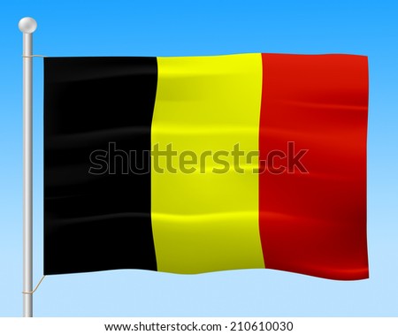 Belgium Flag Indicating National European And Patriotism