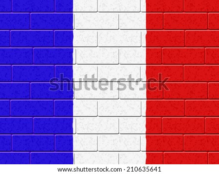 French Flag Indicating Empty Space And Wall